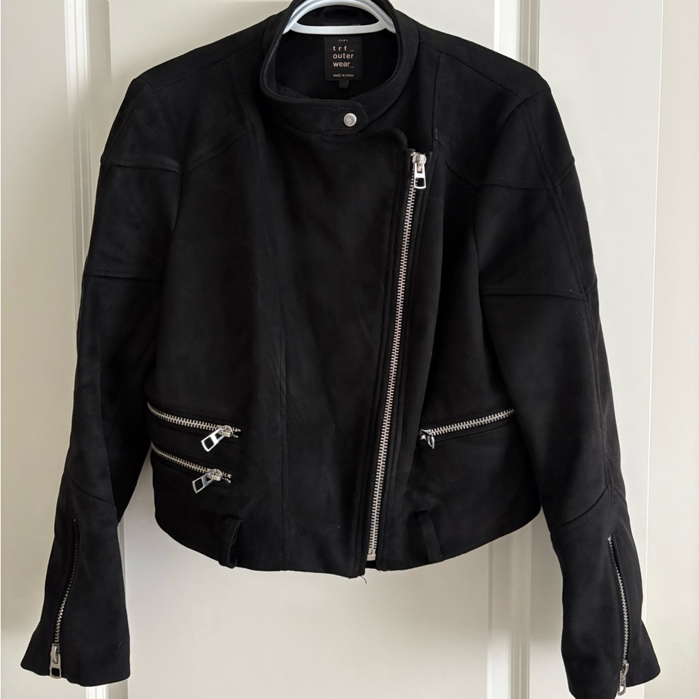 Zara Black Suede Biker Jacket